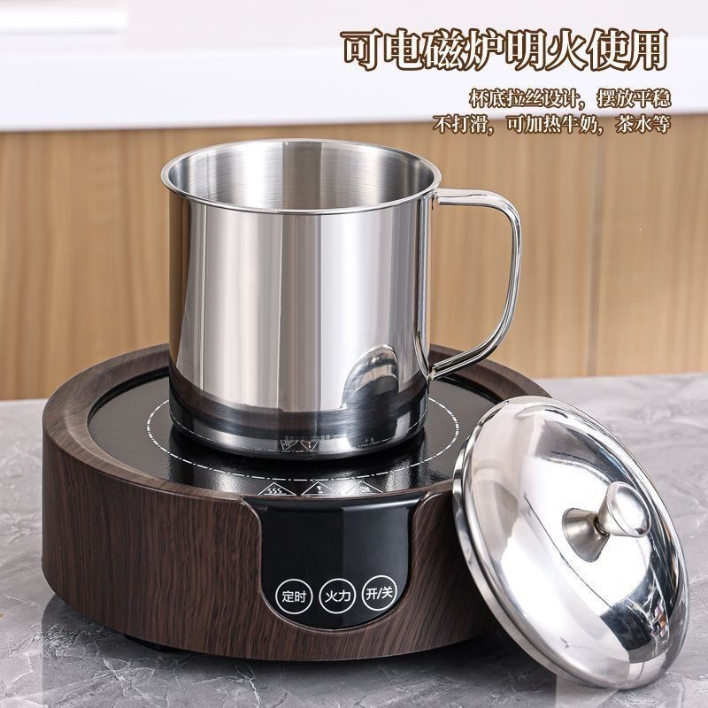 Food-grade 316 stainless steel water cup with lid, suitable for use in kindergartens and at home for drinking water and tea; 304 stainless steel cup for rinsing the mouth