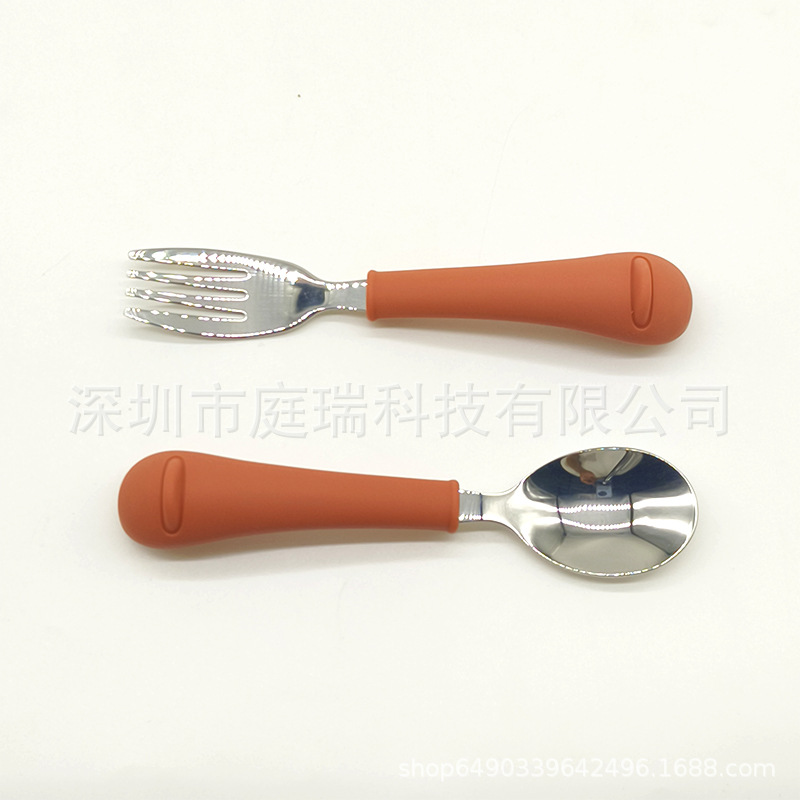 Cuenco de silicona pato suplemento alimenticio Tazón traje 316 tenedor cuchara lindo pollo lechón tazón de bebé resistente a la caída Tazón de cuchara traje