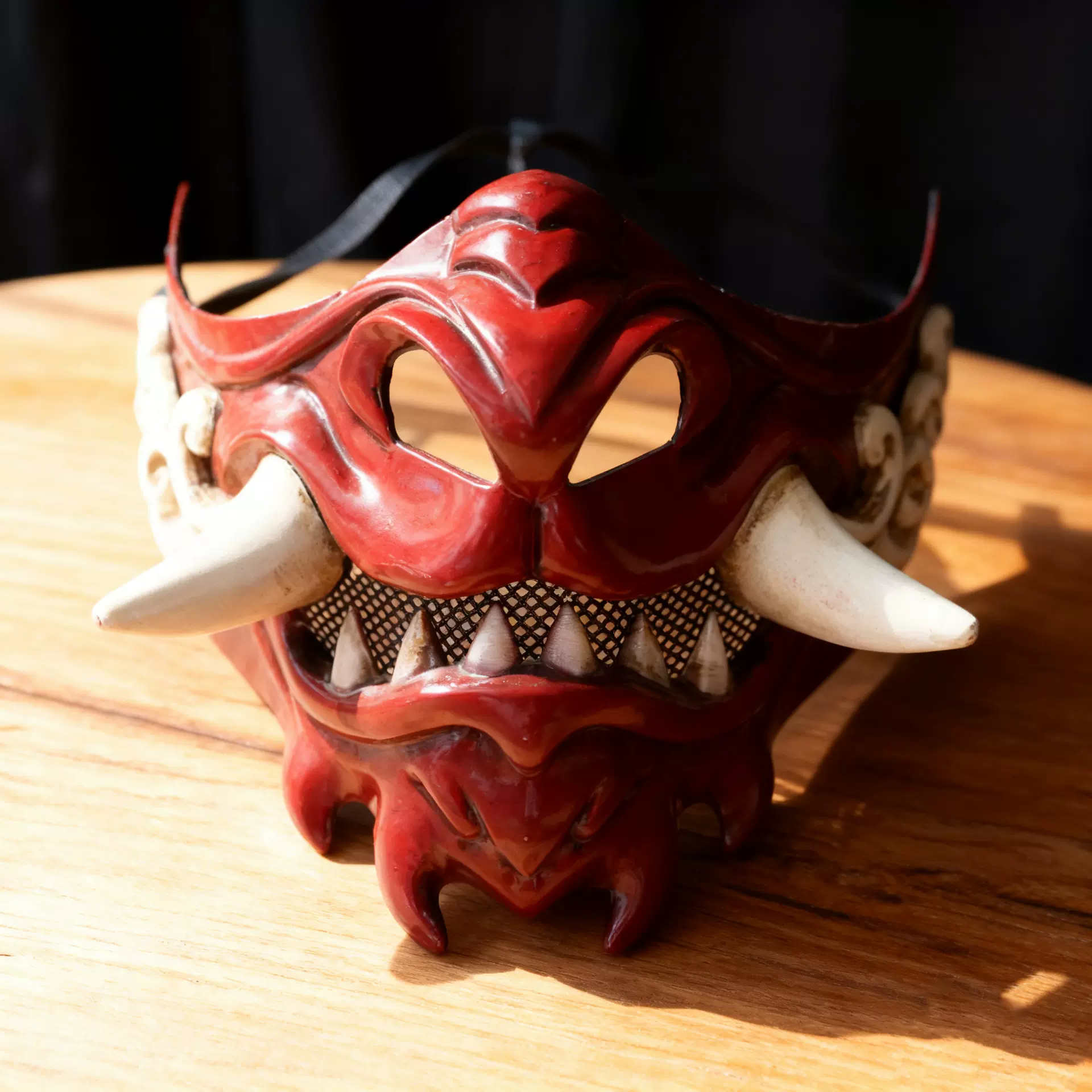 跨境赤般若面具独立站爆款万圣恶魔武士面罩cospaly装扮舞会男女