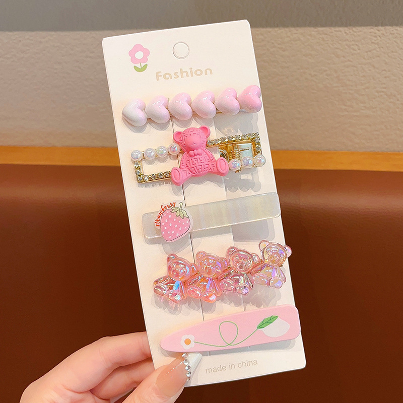 Horquilla para niños Clip de flequillo lateral para niña Clip de pico de pato para bebé Clip bb Accesorios para el cabello de alto valor Tombros de dopamina