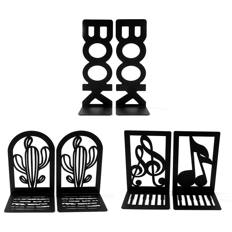 新款创意镂空音符仙人掌书立书架学生书桌用品 送给爱看书的朋友
