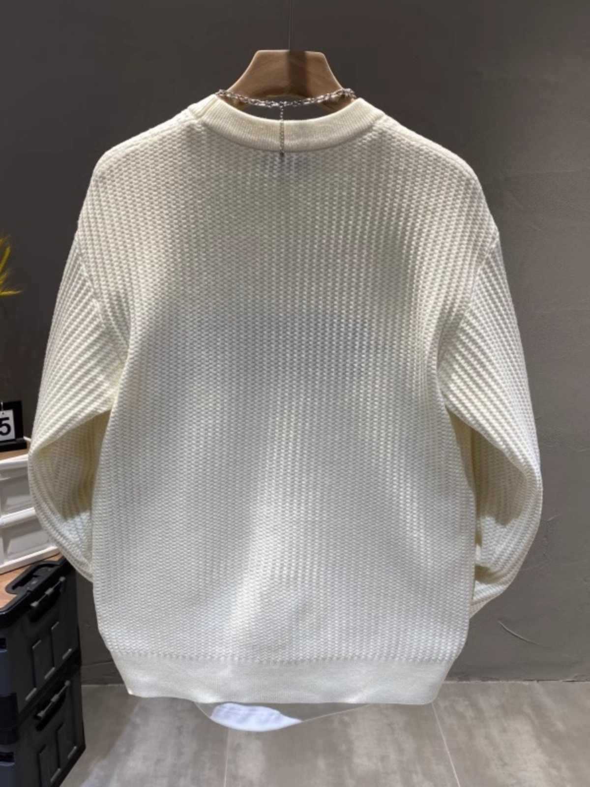 Vêtements pour hommes Pulls brodés personnalisés Pulls pour hommes Style paresseux Beau Mode Décontracté Col rond Hauts polyvalents_voghion.com