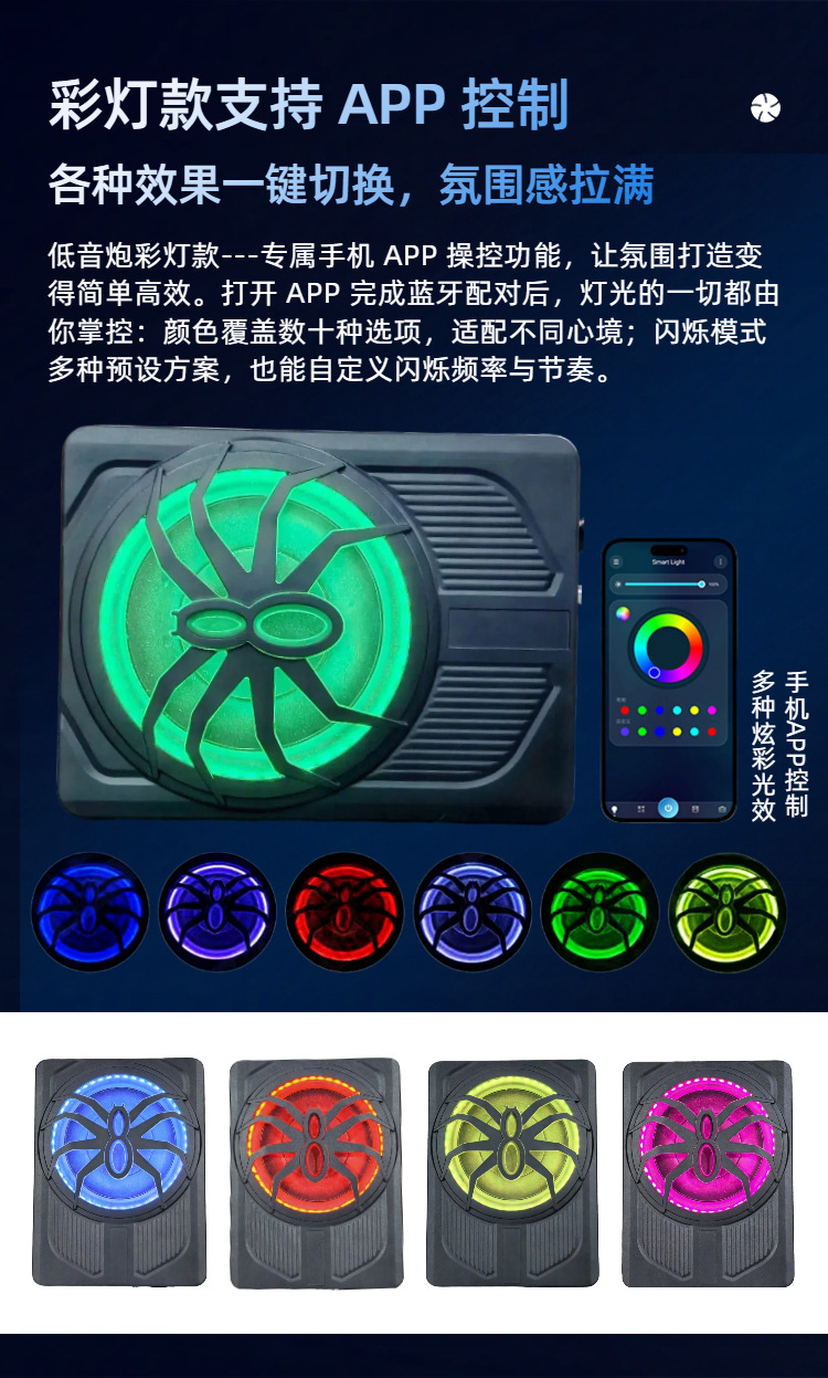 10inch Car Ultra-Thin Subwoofer Active Car Bass Speaker Under-Seat Installation Audio Upgrade Wholesale