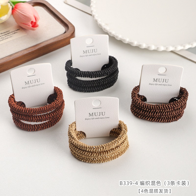 [Carga de tarjeta] sensación de alto nivel coreano de cabello de código de barras de moda de alta elasticidad de cabello anillo de cabello correa de cola de caballo