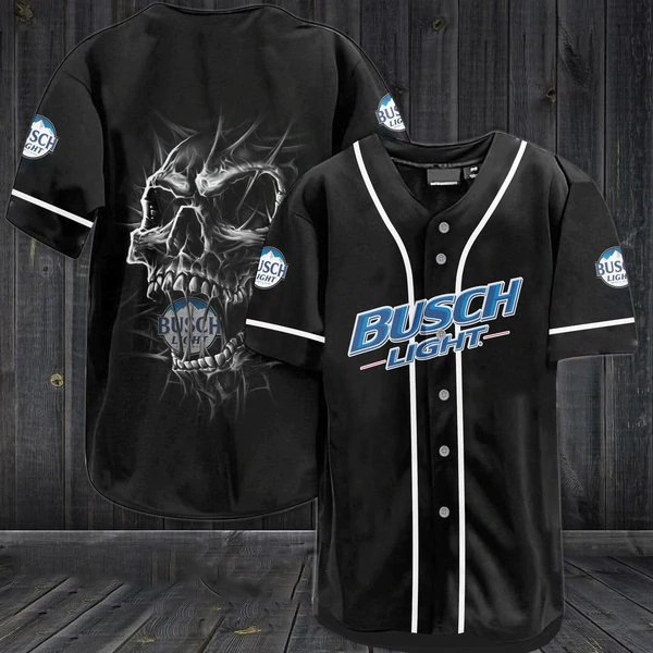 Cross-Border Popular Printed Beer Logo Baseball Jersey Men's Casual Loose Short-Sleeve Shirt Wholesale