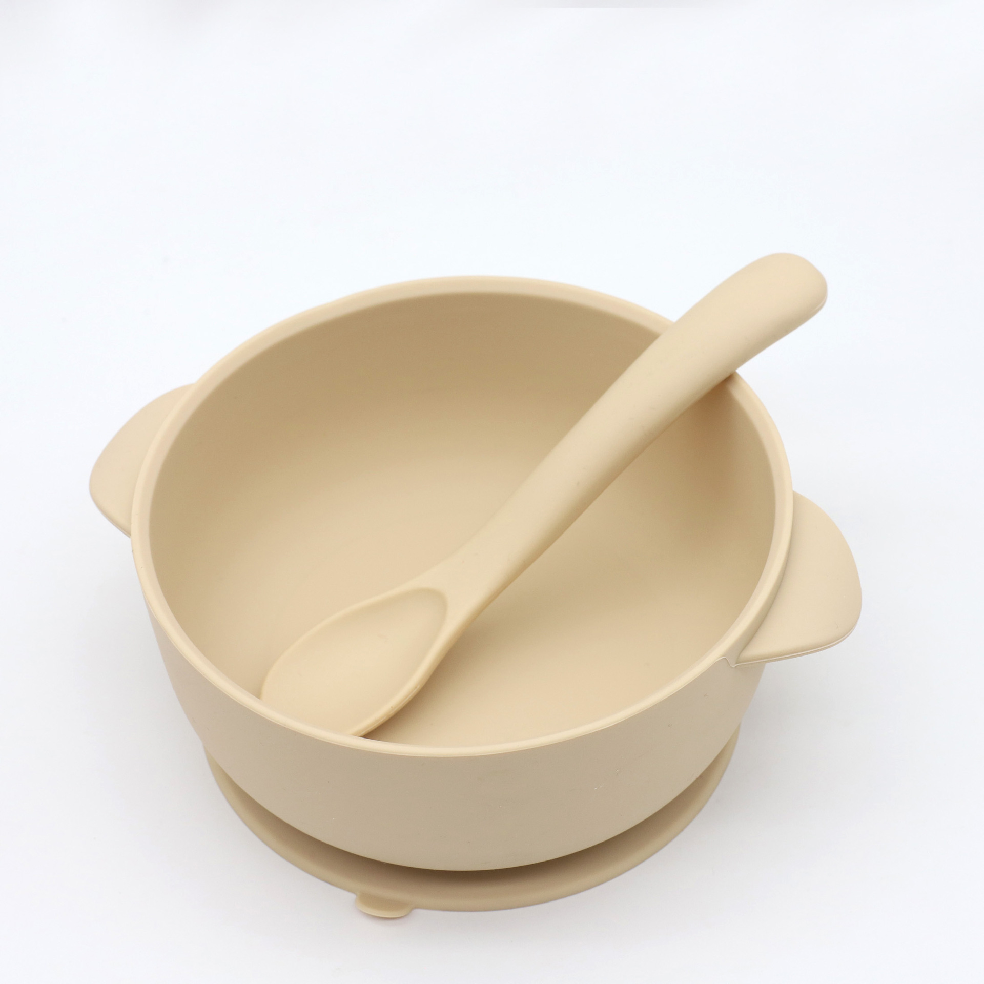 베이지 그릇 숟가락