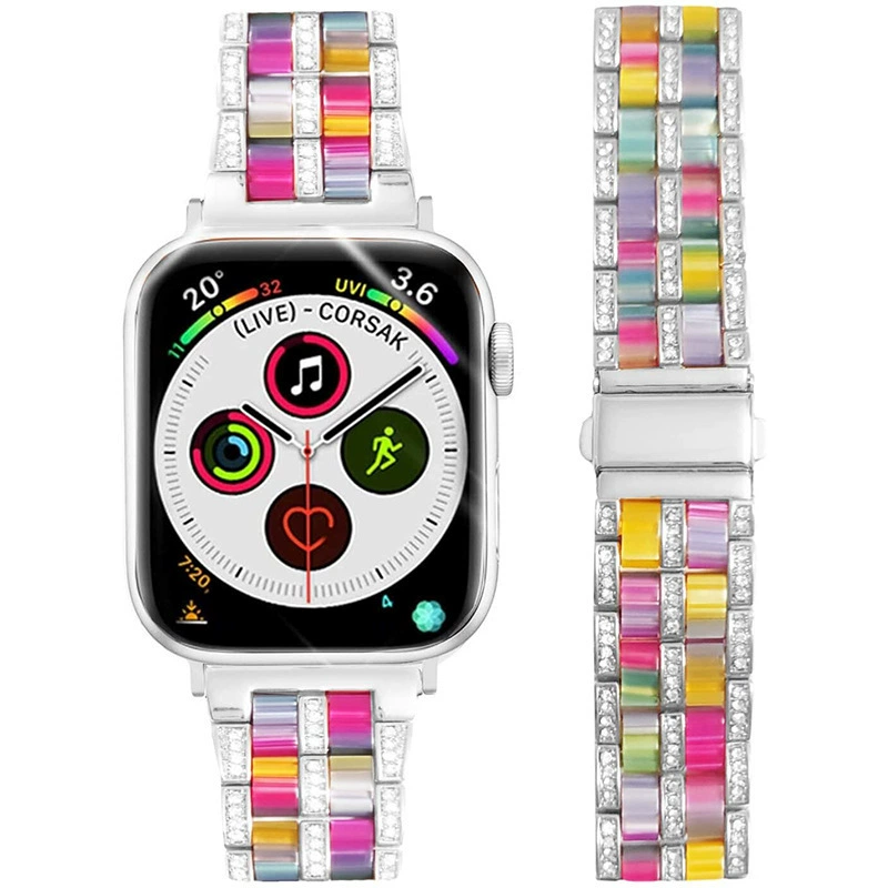 Подходит для Apple S8 и Apple Watch S7 пять - жемчужная смола, металлоc эл-шип IWATCH SE ремешок