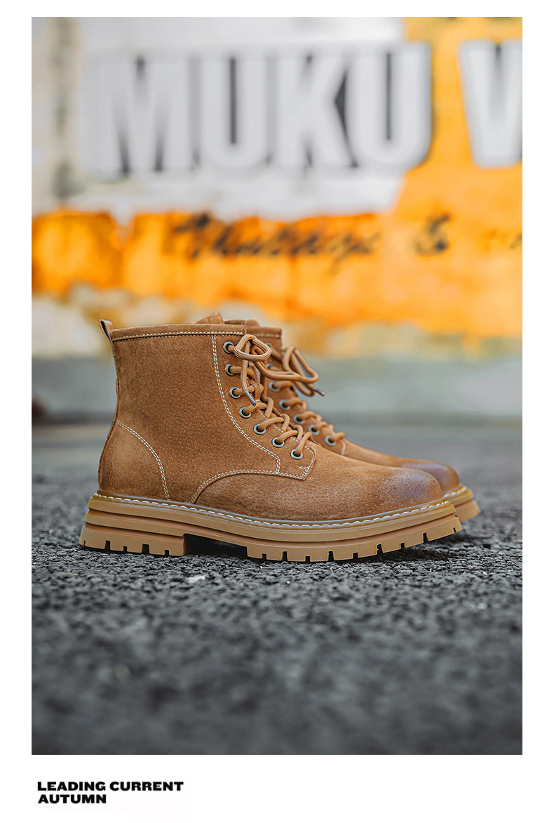 Martin Herren Desert Boots Gelb Englisches Design Arbeitsstiefel_voghion.com
