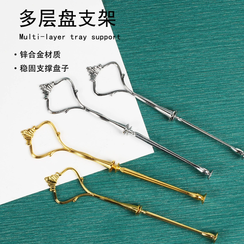 Стойка для подноса для фруктов с цветением сливы Многослойный держатель для подноса Десертная двухслойная ручка Гальваническая стойка для перерыва на чай из цинкового сплава
