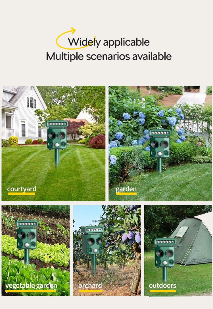 Ultrasonic Bird And Animal Repellent For Garden Solar Deterrent_voghion.com