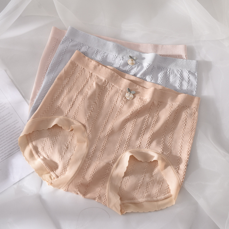 Seamless Twist High Waist Underwear Women's Seamless One Piece Large Size Fat MMCandy Color Youth Briefs Pantyhose