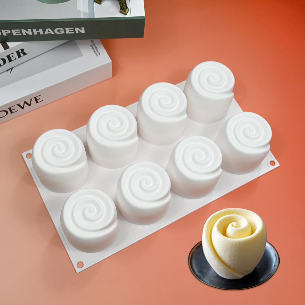 8-Rose Silicone Mousse Mold Image 1