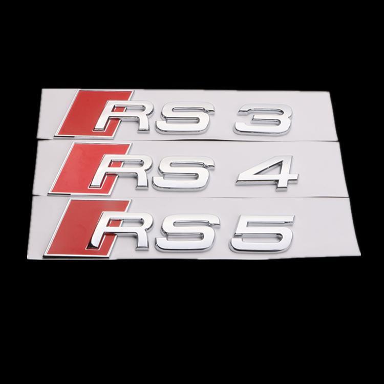 Audi RS3 RS4 RS5 RS6 RS7 RS8 car emblem and lettering; Audi modified RS emblem