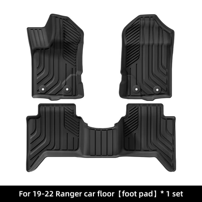 Suitable for 19-25 Ford Ranger Ranger Ranger Pickup Truck Floor Mats, Left and Right Steering Wheel Full Tpe Car Floor Mats, Rear Bed Mat (Modelə uyğun ayaqaltı) - 19-22-ford-ranger-ranger-little-raptor-single-layer-foot-mat