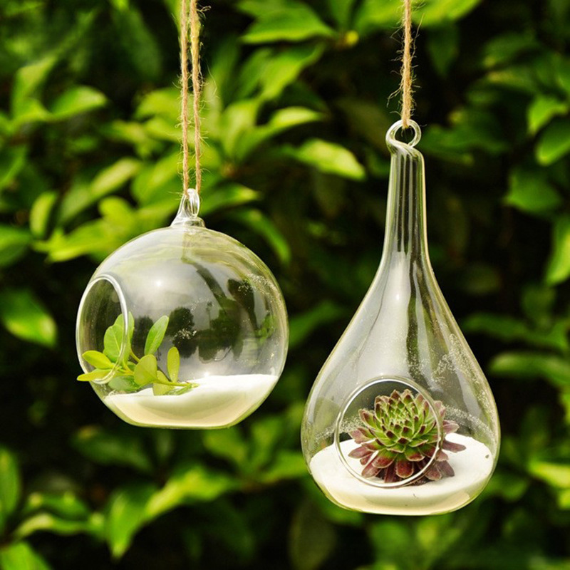 Wholesale hanging glass vase succulent plant micro landscape creative home decor Nordic craft zakka