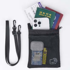 盗難防止ブラシRFIDシンプルな首付きパスポートバッグ屋外旅行散歩携帯収納証明書携帯バッグ