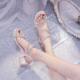 Special offer small fresh thick heel sandals female fairy wind 2024 new female temperament summer middle heel rhinestone with skirt