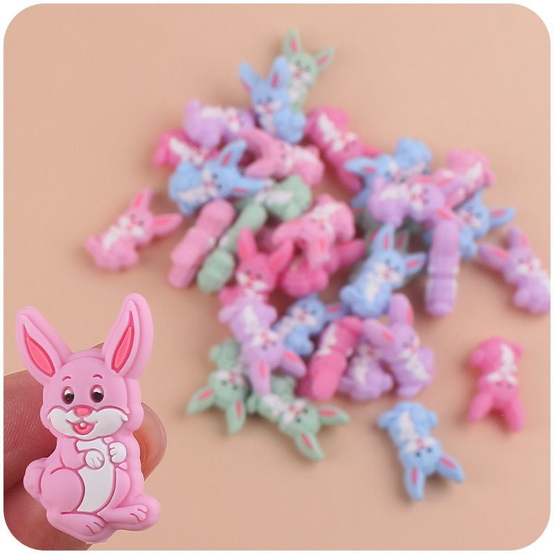 Nuevo bebé suministros conejo de dibujos animados cuentas silicona lindo creativo chupete cadena pulsera juguete mordedor Accesorios