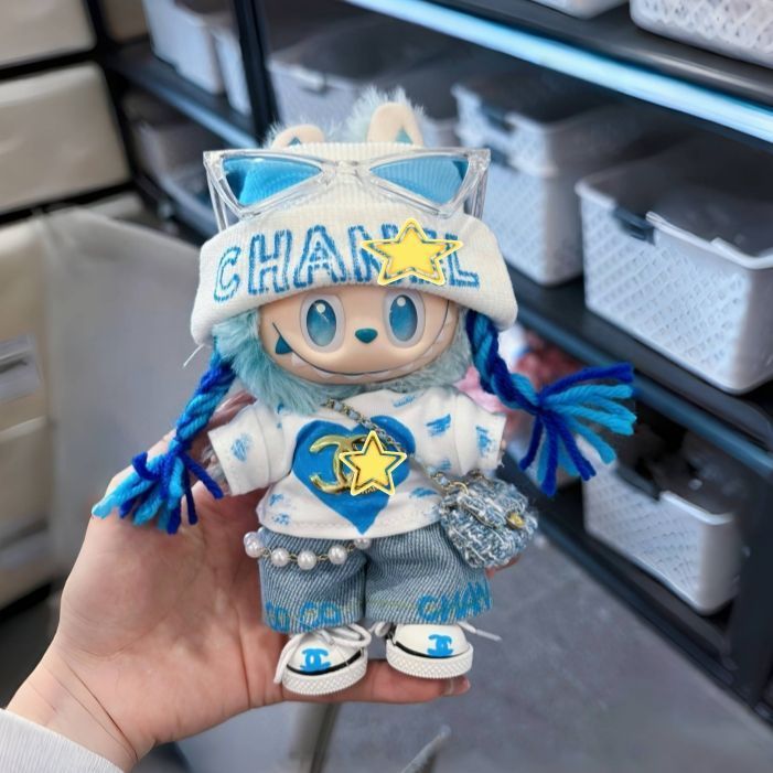 一二三代通穿labubu衣服涂鸦风套装娃衣3.0站姿做做派对衣服全套|undefined