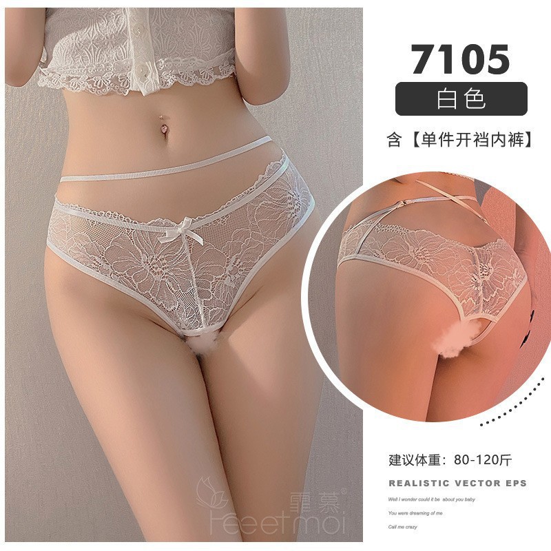 Lingerie sexy de mujer de tamaño grande, entrepierna abierta, pantalones en T, perspectiva de seducción, ropa interior pasión al por mayor