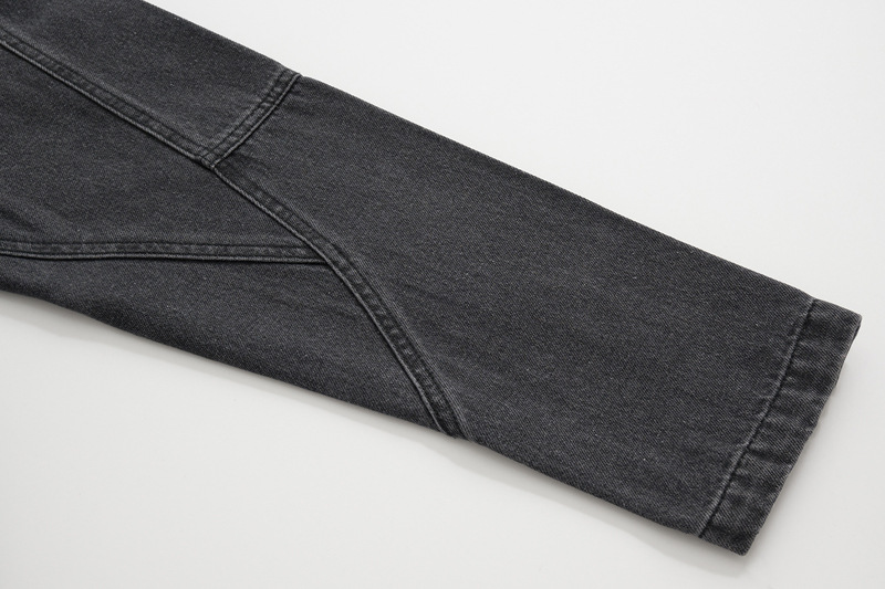 Men's Clothing Washed Old Vintage Split Line Loose Denim Jacket Trendy Brand New Casual All-match Jacket_voghion.com