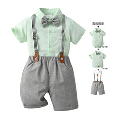 Children's one-stop source cargo pants stylish first birthday dress kids set baby summer short sleeve boy summer clothes