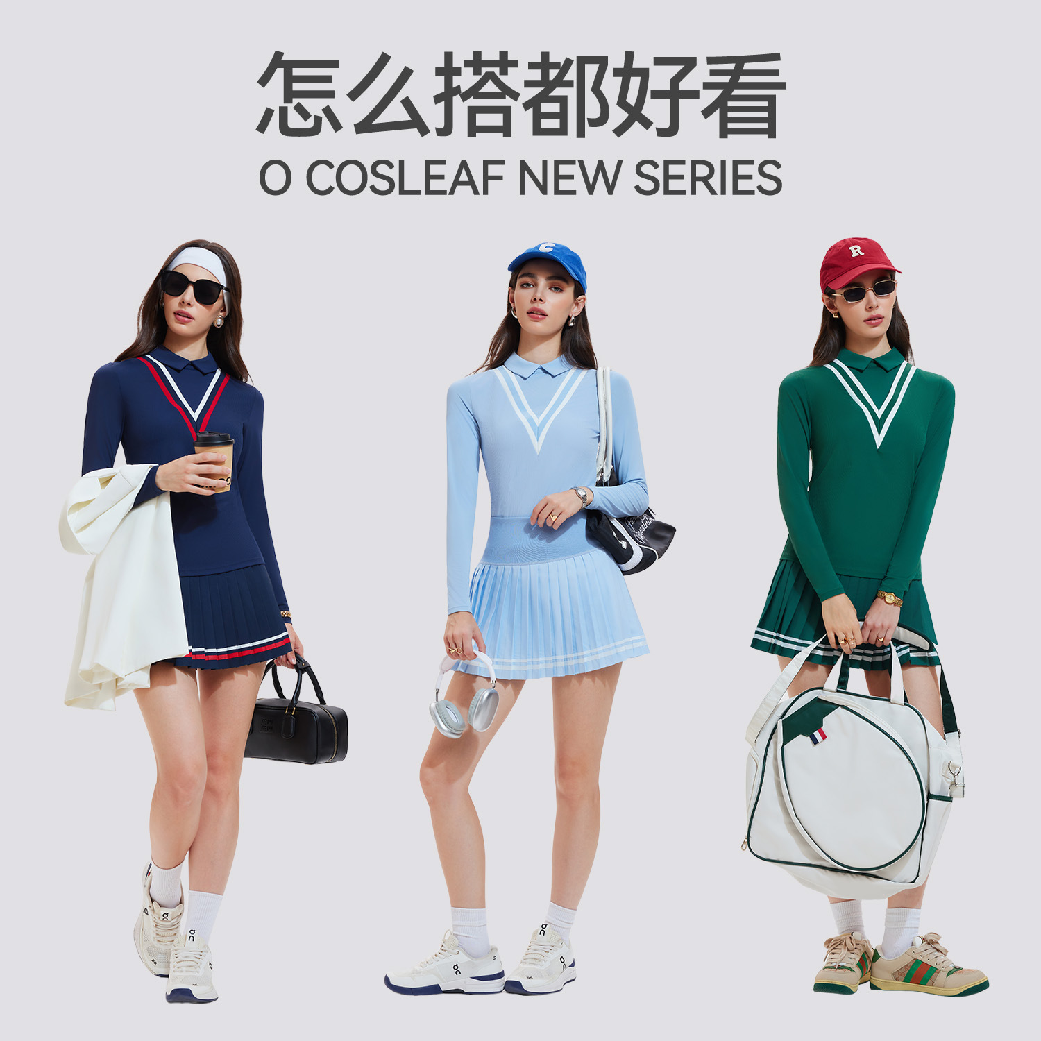 Traje deportivo de tenis de mujer otoño y invierno transpirable seco rápido golf yoga vestido corto con solapa manga larga dos piezas set