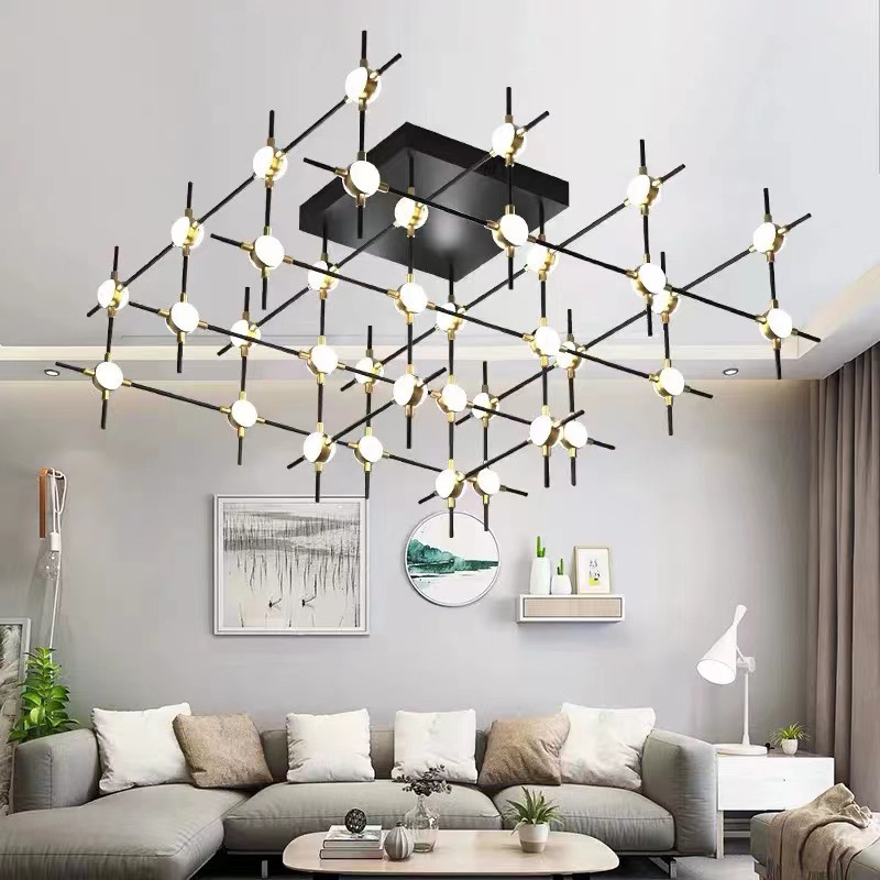 Modern Minimalist Art Bracket Ceiling Lamp Creative Personal Restaurant Dining Room Chandelier Hotel Reception Decoration Lamp