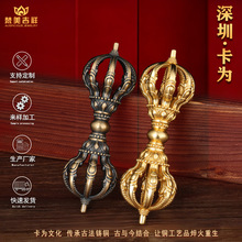 卡为黄铜九股金刚杵藏式手把件快手热销降魔杵尼泊尔法器生产工厂