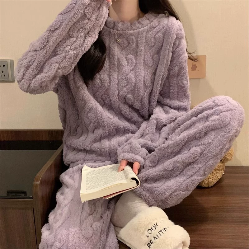 Коралловый бархатный костюм, утепленный демисезонный пижама, термальное белье, румяна для лица, домашняя одежда, интернет-знаменитость