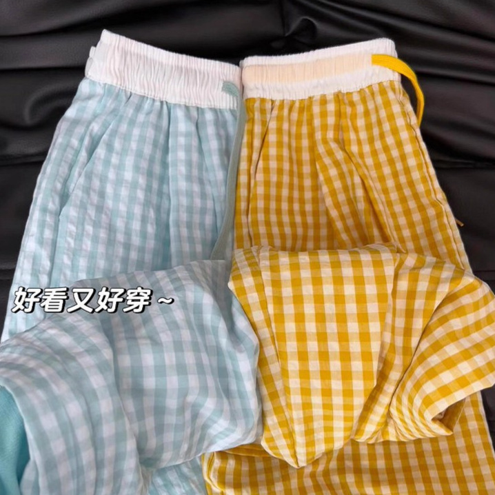 2025年秋新作 チェック柄パンツ レディース ハイウエスト ワイドレッグパンツ ゆったりスタイル 着痩せ効果 カジュアル アイスシルク 山本パンツ|undefined