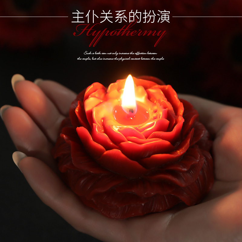 Flor de peonía Vela de baja temperatura Pareja Romántica Pareja Juego de pareja sm Sentimental Soja Gota de cera Rosa Vela de aromaterapia floral