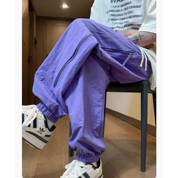 2025 весна/лето новые мужские повседневные свободные простые брюки-десантники в стиле пэчворк модные прямые брюки