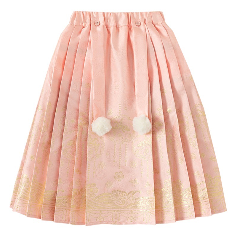 Ropa infantil Youbao, conjunto de dos piezas de Hanfu para niñas, estilo chino para otoño e invierno, traje de Año Nuevo, falda mamian de estilo chino para niños, falda para niños pequeños