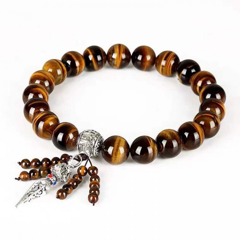 Piedra de ojo de tigre Buddha Bead Rod