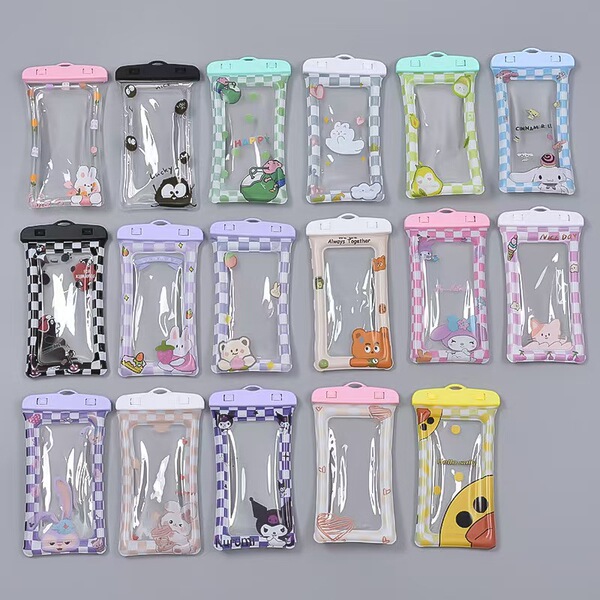 Cute Cartoon Inflatable Mobile Phone Protective Cover Drifting Air Bag Floating Mobile Phone Rider Touch Screen Waterproof Bag Ready for Sale