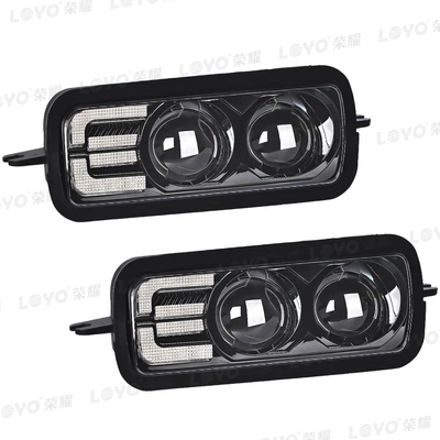 Suitable for Russian Lada Lada Niva 4x 4 1995-2016 LED fog light daytime running light turn signal (Fog lamp) - black-a-pair