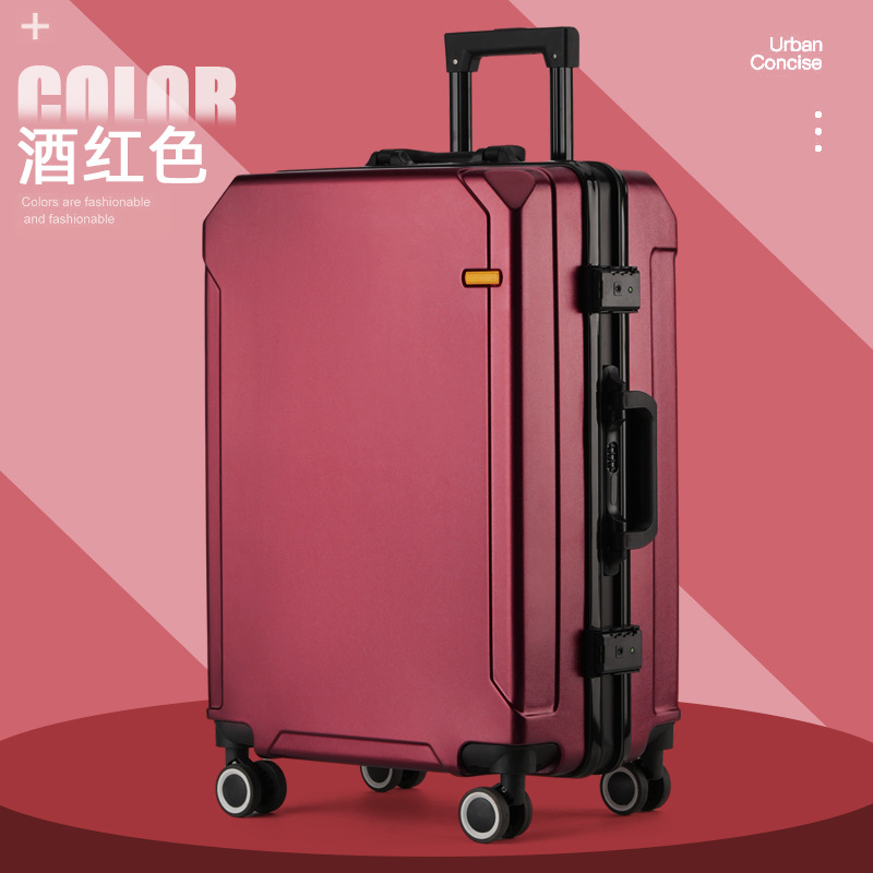 Caja de barra de tracción, maleta de marco de aluminio, maleta de viaje con ruedas universales para hombres y mujeres, nueva caja de cifrado de gran capacidad, maleta de negocios