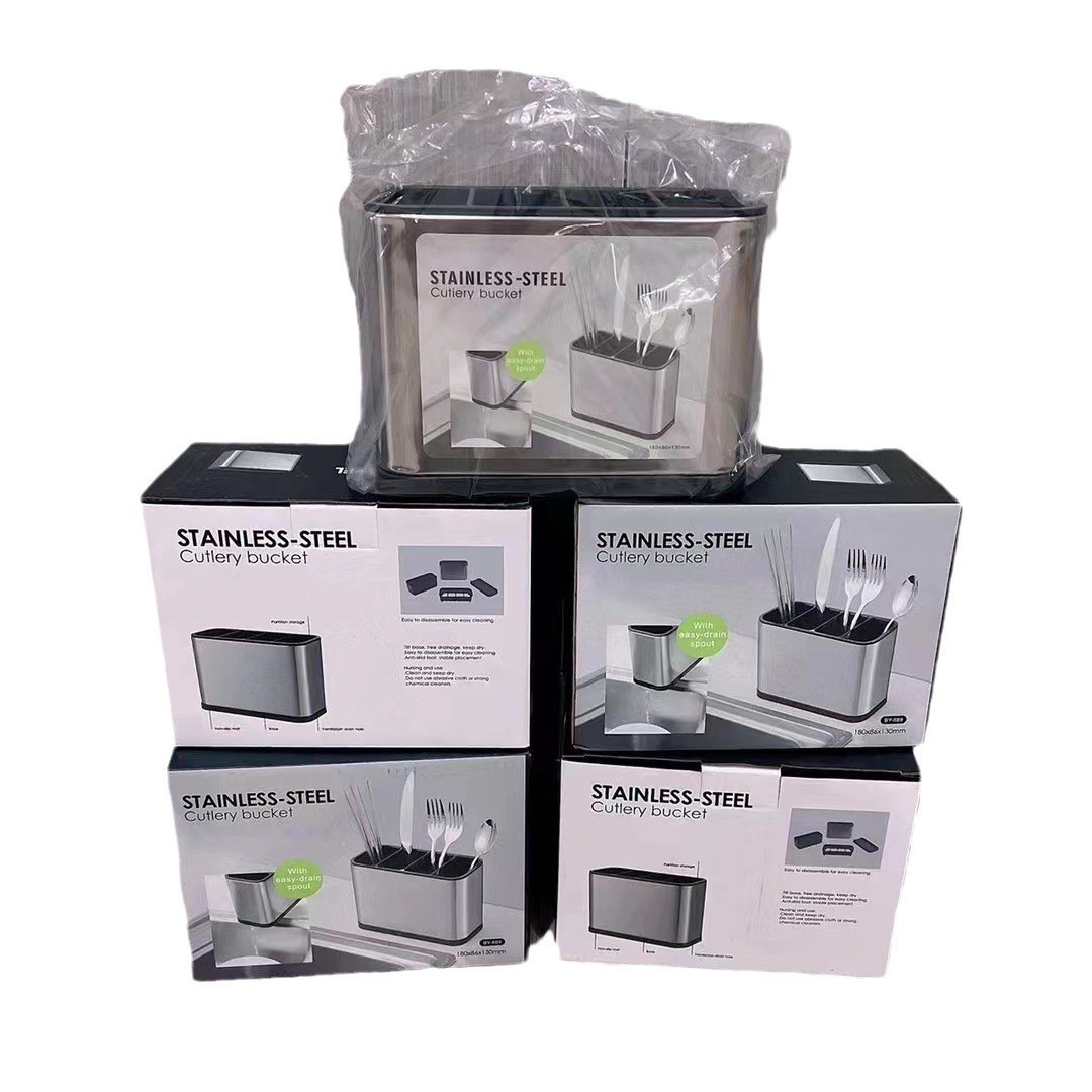 Organizador Escurridor de Cubiertos 3 en 1 de Acero Inoxidable Multifuncional para Cocina