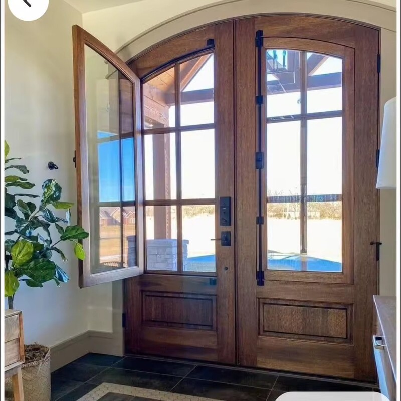 Solid Wood Entrance Door, Interior Glass Door, French Door, Arched Door, Double Door, Solid Wood Composite Material