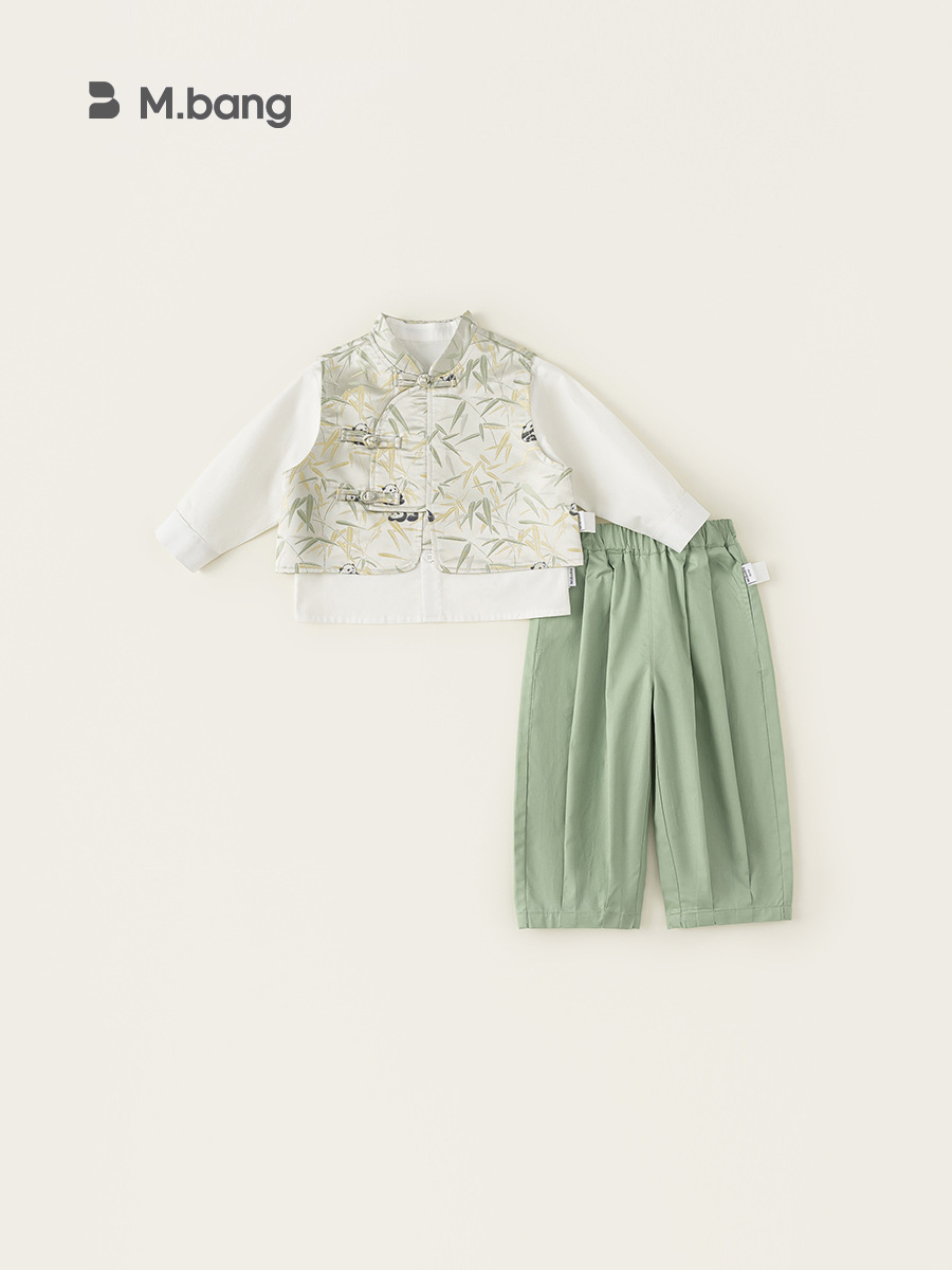 Youbao ropa para niños traje Hanfu para niños 2025 nuevo traje Tang de primavera y otoño para niños estilo nacional nuevo chaleco chino traje de tres piezas
