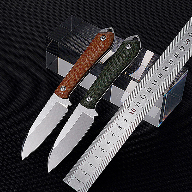 户外亚麻直刀新款带刀鞘小刀现货供应货源户外五金工具露营刀具