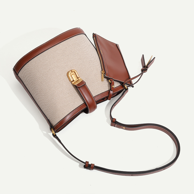 Korean Joyosoi Bucket Car Jingyuan Same New Cowhide Shoulder Genuine Leather Crossbody Mother Women's Bag_voghion.com
