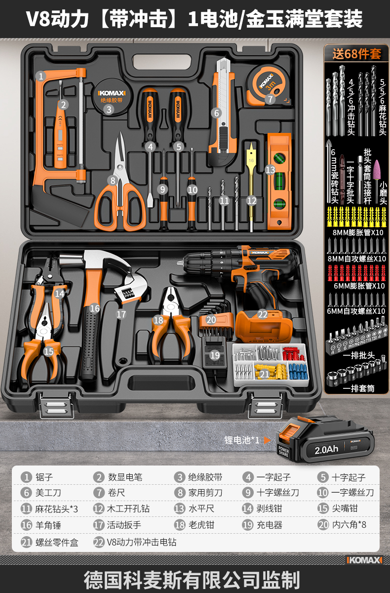 Juego de herramientas Caja de herramientas para el hogar Reparación de hardware multifuncional