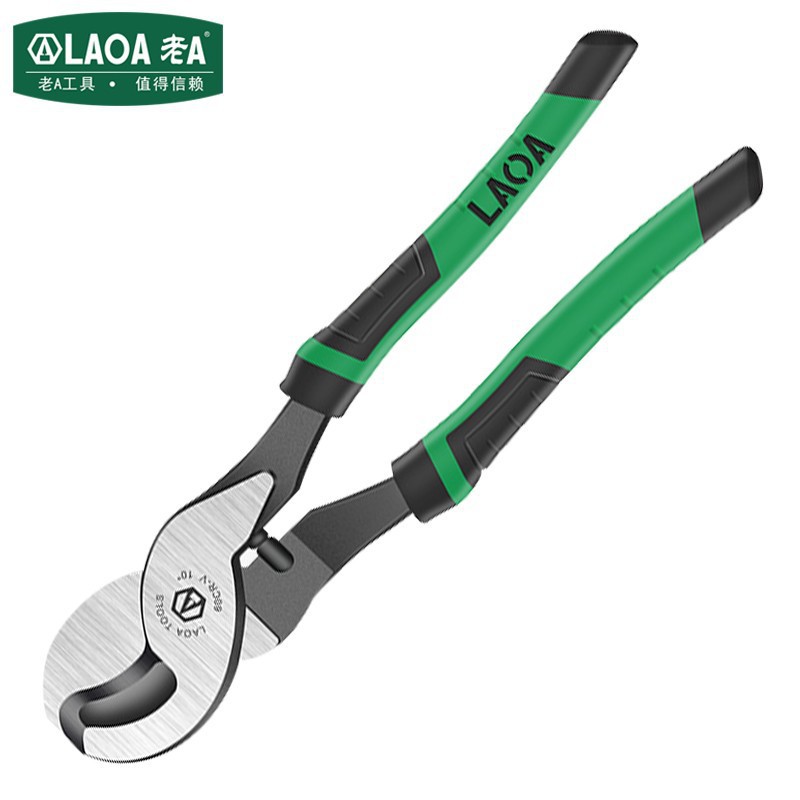老A 10英寸宽头塑柄电缆剪断线剪电工剪刀 LA110210多功能电缆钳