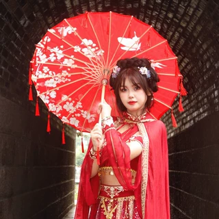 流苏伞旗袍走秀摄影舞蹈油纸伞汉服道具新中式古装伞演出伞