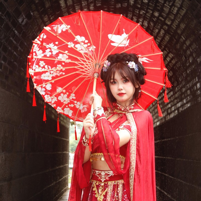 tassel umbrella cheongsam catwalk photography dance oil paper umbrella hanfu props new chinese costume umbrella performance umbrella