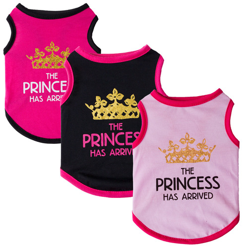 New dog clothes wholesale princess crown cotton vest pet clothes manufacturer supply-BX0015