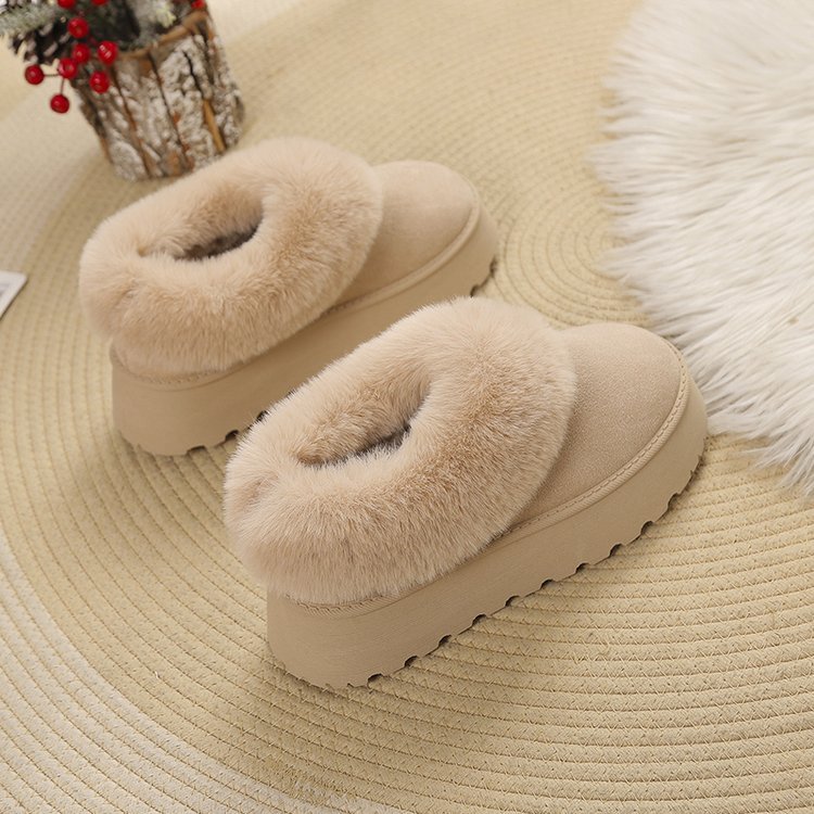 A new winter slip-on snow boots women's shoes plush one cotton shoes plus velvet thickened_voghion.com