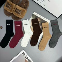 安可拉紅襪子女秋季高顏值中筒襪ins潮網紅格雷灰無骨洋氣堆堆襪